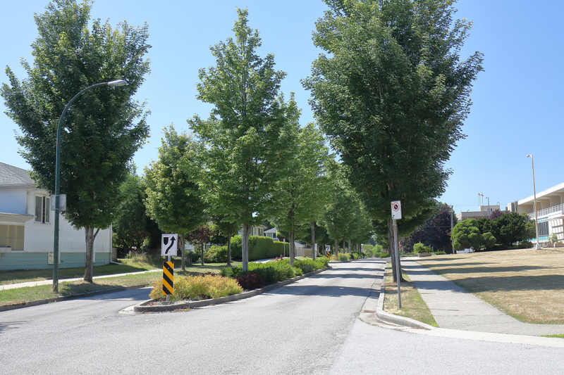 The building to the right used to be the headquarters of the BC Workers’ Compensation Board when built, and then later the RCMP took it over as their general admin building to compliment the Pacific Command HQ next door. Hence the wide boulevard in a now completely residential neighbourhood